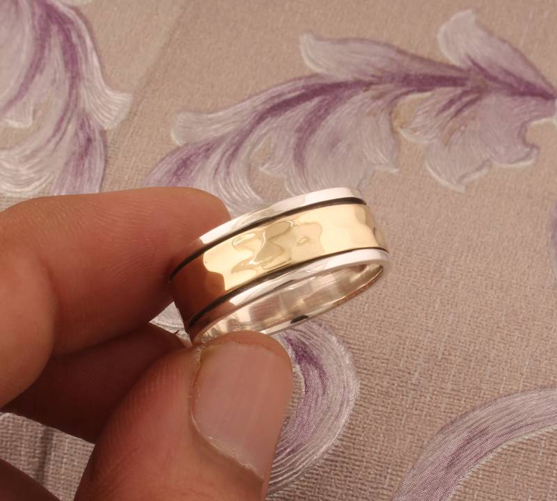 925 Sterling Silber Spinner Ring Meditation Angst Daumen Ring von ShreeJaipurSilver925