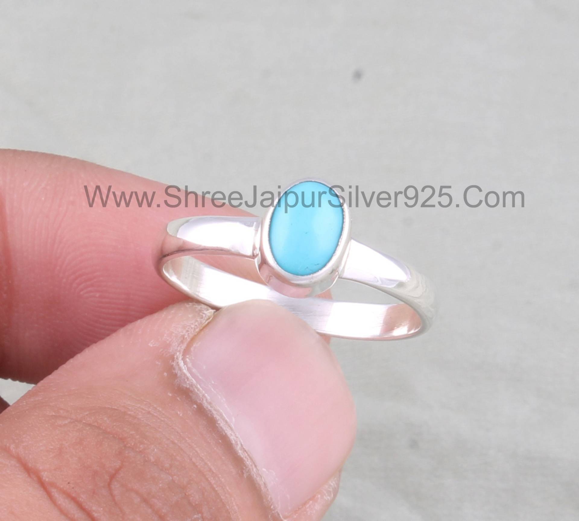 925 Sterling Silber Türkis Oval Form Edelstein Ring, Designer Handgemachte Solid Frauen Hochzeit Schmuck, Ring Für Sie von ShreeJaipurSilver925