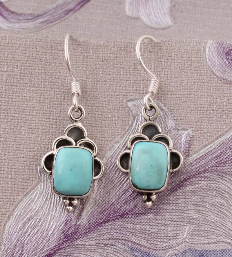 Boho Türkis Sterling Silber Ohrringe Hochzeitsschmuck von ShreeJaipurSilver925