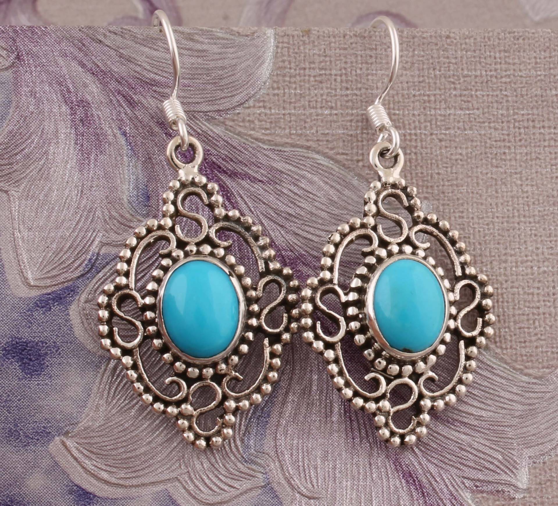 Dornröschen Türkis Ohrringe Sterling Silber Ohrringe von ShreeJaipurSilver925