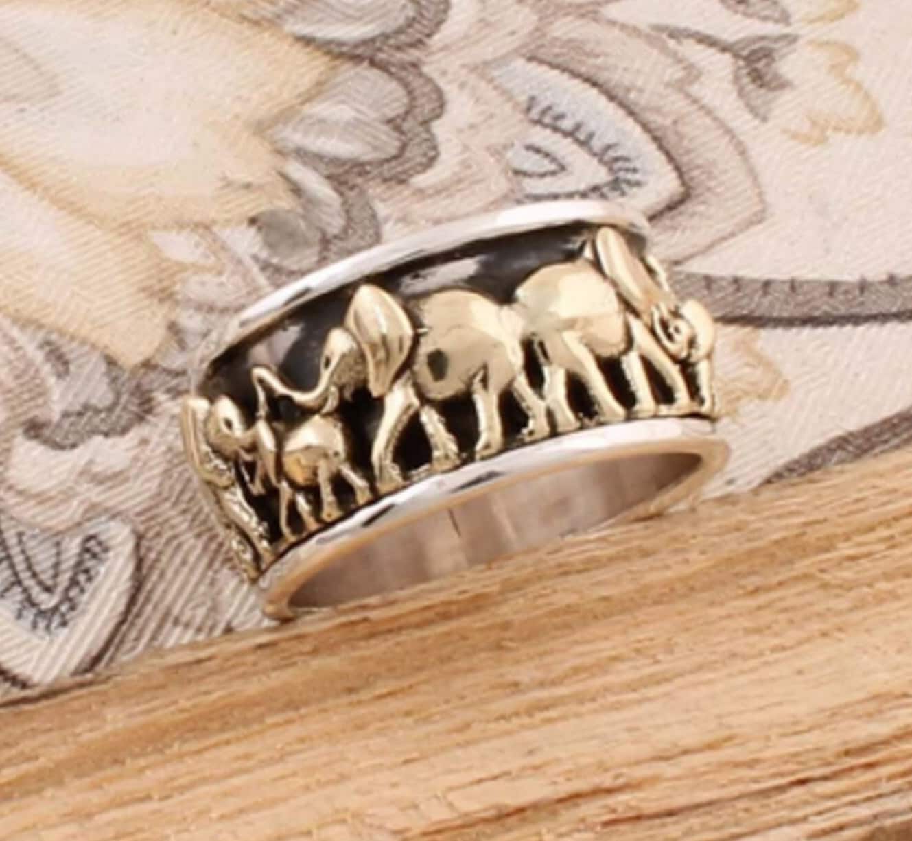 Elefanten-Bandring Aus Sterlingsilber Großer Boho-Schmuck von ShreeJaipurSilver925