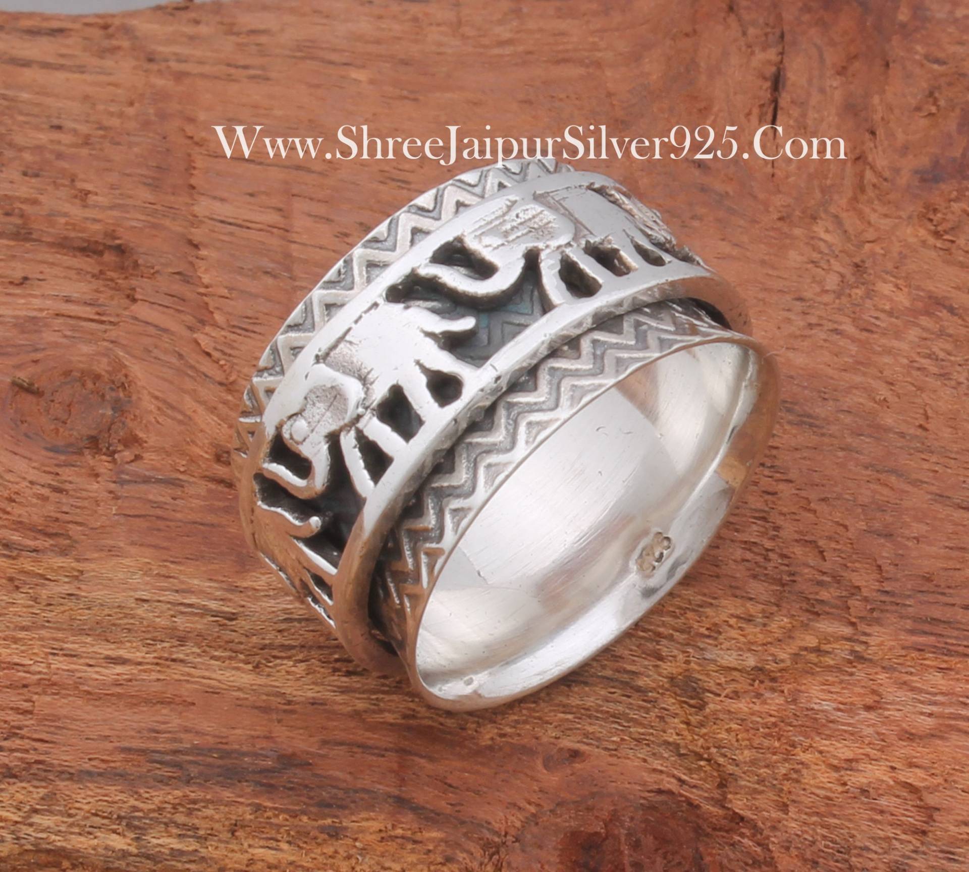 Elefantenfamilie Spinner Ring, 925 Sterling Silber Handgemachter Daumen Boho Strukturierter Weihnachtsgeschenk Für Frauen von ShreeJaipurSilver925