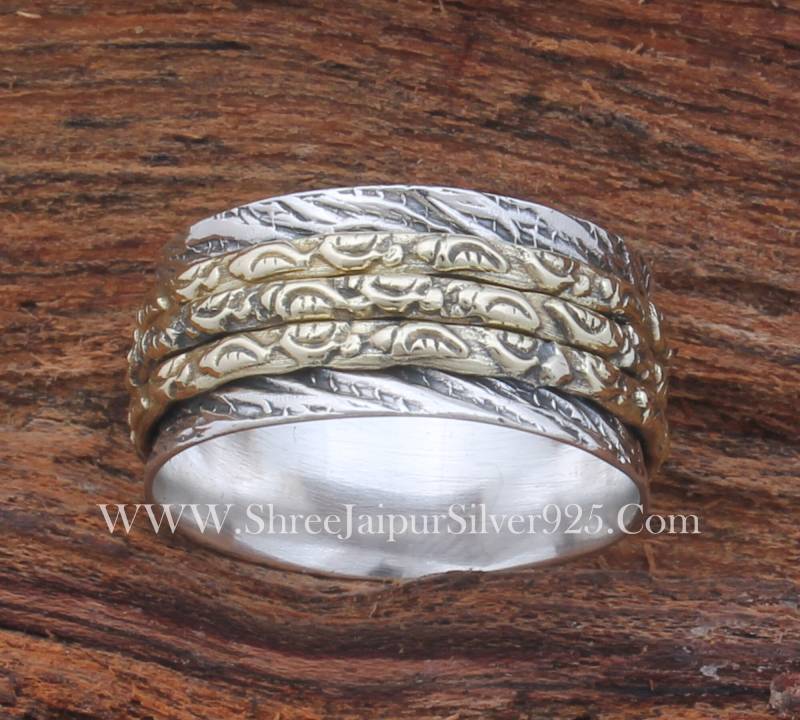 925 Sterling Silber Spinner Ring - Handgemachter Boho Meditation von ShreeJaipurSilver925