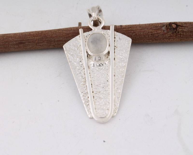 Handgefertigter 925 Sterling Silber Regenbogen Mondstein Anhänger von ShreeJaipurSilver925