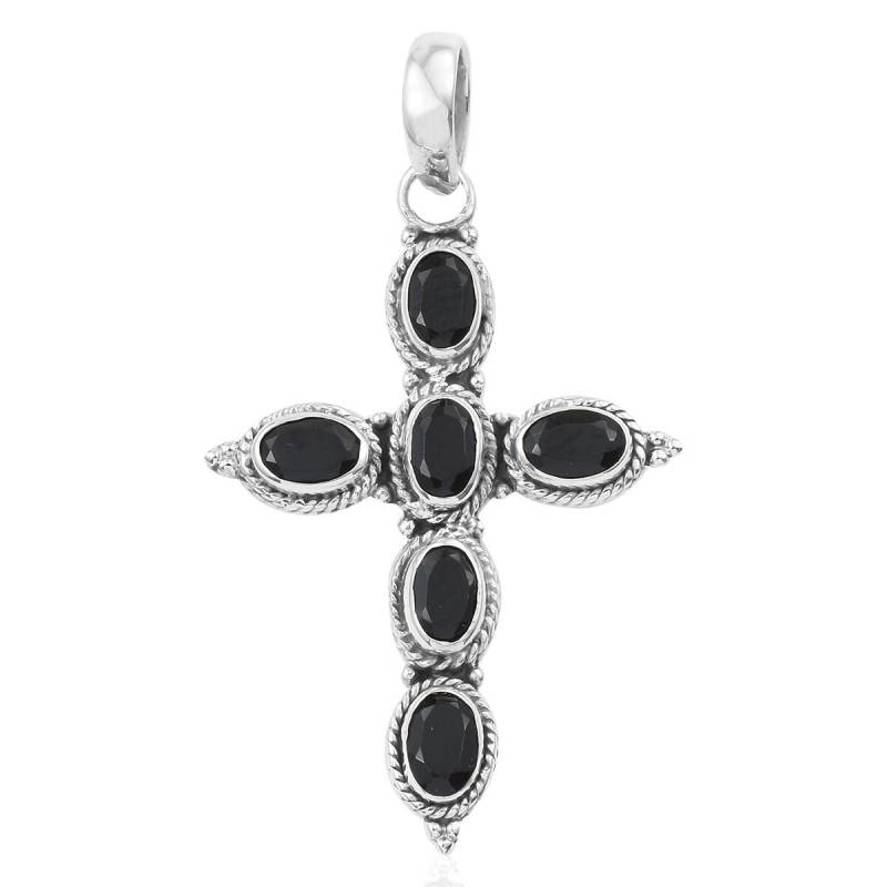 Handgefertigter 925Er Silber Kreuz Anhänger Mit Boho Edelstein von ShreeJaipurSilver925