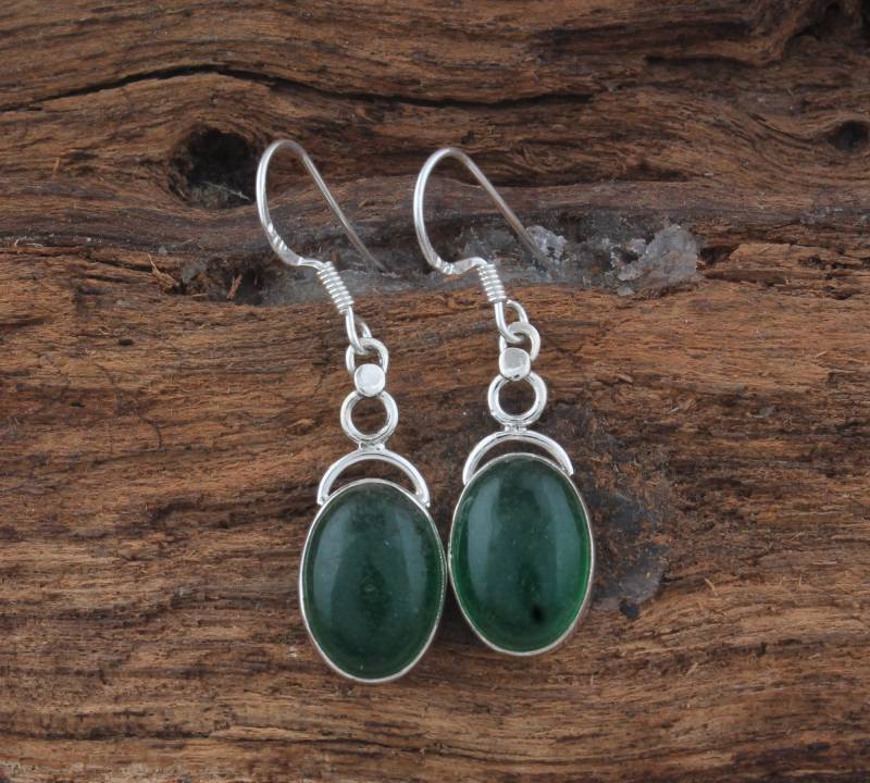 Handgemachte Grün Onyx Sterling Silber Ohrringe Edelsteinschmuck Für Frauen von ShreeJaipurSilver925
