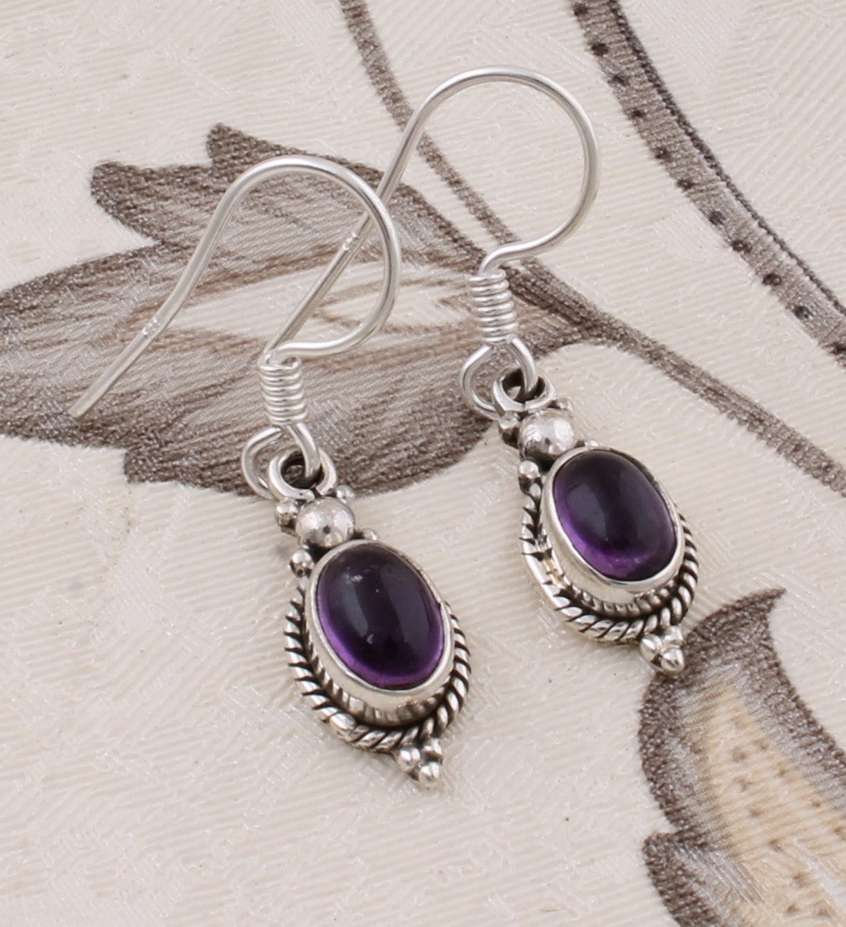 Handmade Amethyst Ohrringe Sterling Silber Edelstein Ohrringe von ShreeJaipurSilver925