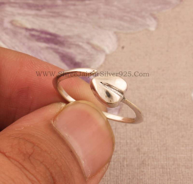 sterling Silber Herz Ring - Schlichtes Boho Design von ShreeJaipurSilver925