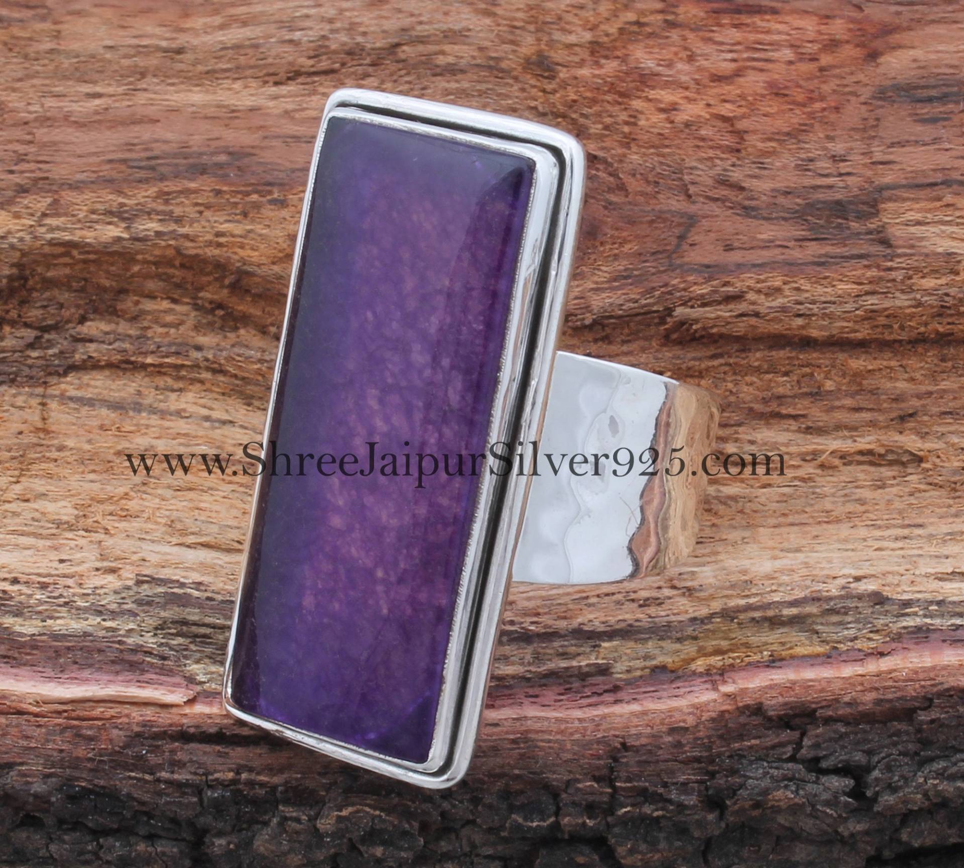 Jaderinge-Amethyst Jade Edelstein Ring 925 Sterling Silber Für Frauen, Handgefertigter Massiver Silberring Hochzeitstagsgeschenke Boho von ShreeJaipurSilver925