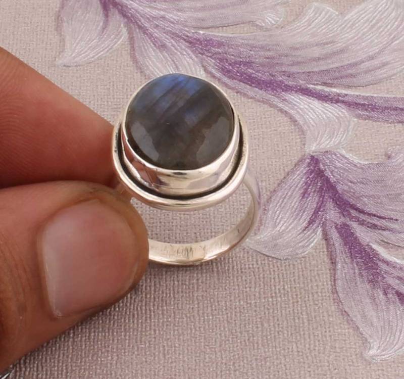 Labradorit Edelstein Ring Aaa Qualität Sterling Silber von ShreeJaipurSilver925