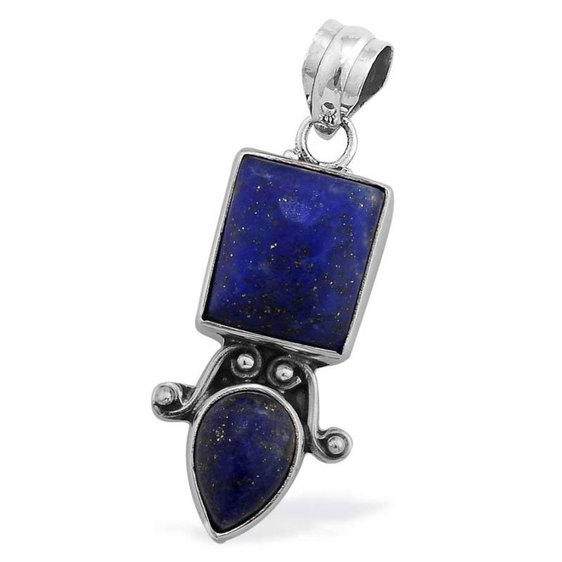 Lapis Edelstein Anhänger Handgefertigtes Boho 925Er Silber von ShreeJaipurSilver925