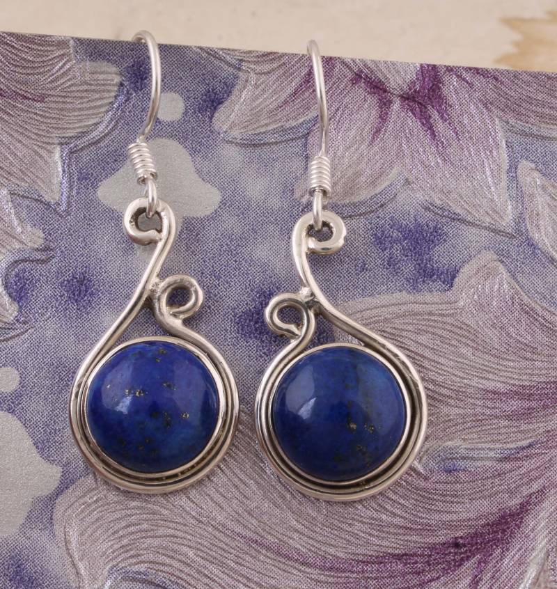 Lapis Sterlingsilber Ohrringe Boho Blumen Ohrringe von ShreeJaipurSilver925
