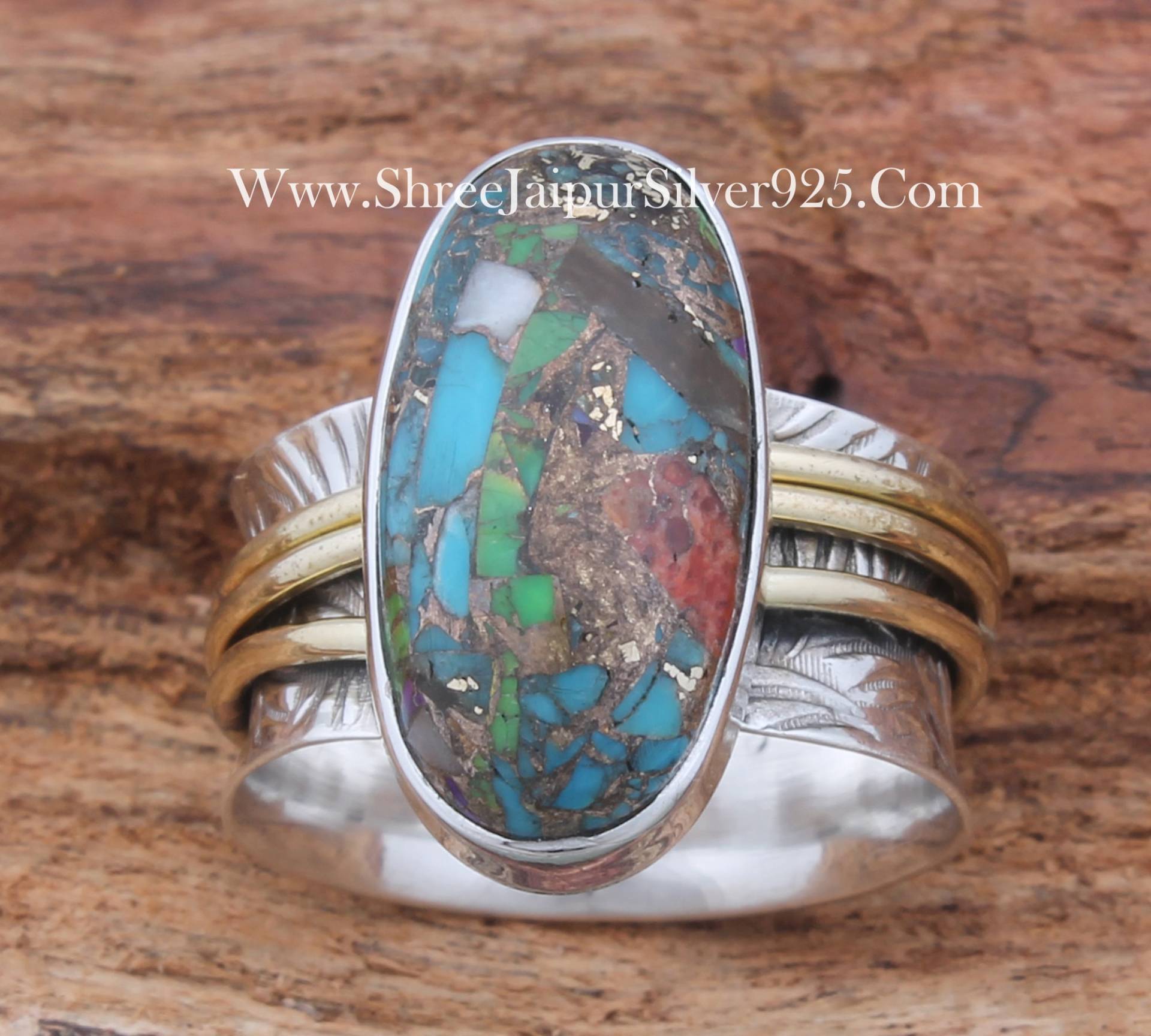 Silber Massiv 925 Sterling Spinner Ring Handarbeit Oval Ehering Boho Sorgenring Geschenkideegeburtsstein Silber Massiv 925 Sterling Spinner Ring Handarbeit Oval Ehering Boho Sorgenring Geschenkideegeburtsstein von ShreeJaipurSilver925