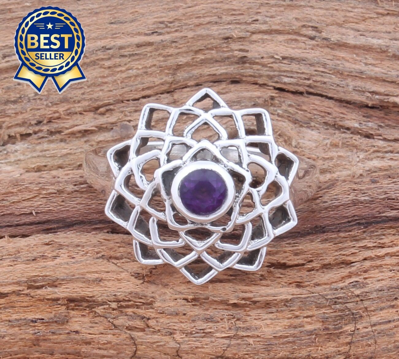 Natürliche Amethyst Ringe 925-Massiv Silber Ringe-Handgefertigte Artikel Ringe-Lila Ring-Jahrestag Ring-Birthstone Natürliche Amethyst Ringe 925-Massiv Silber Ringe-Handgefertigte Artikel Ringe-Lila Ring-Jahrestag Ring-Birthstone von ShreeJaipurSilver925