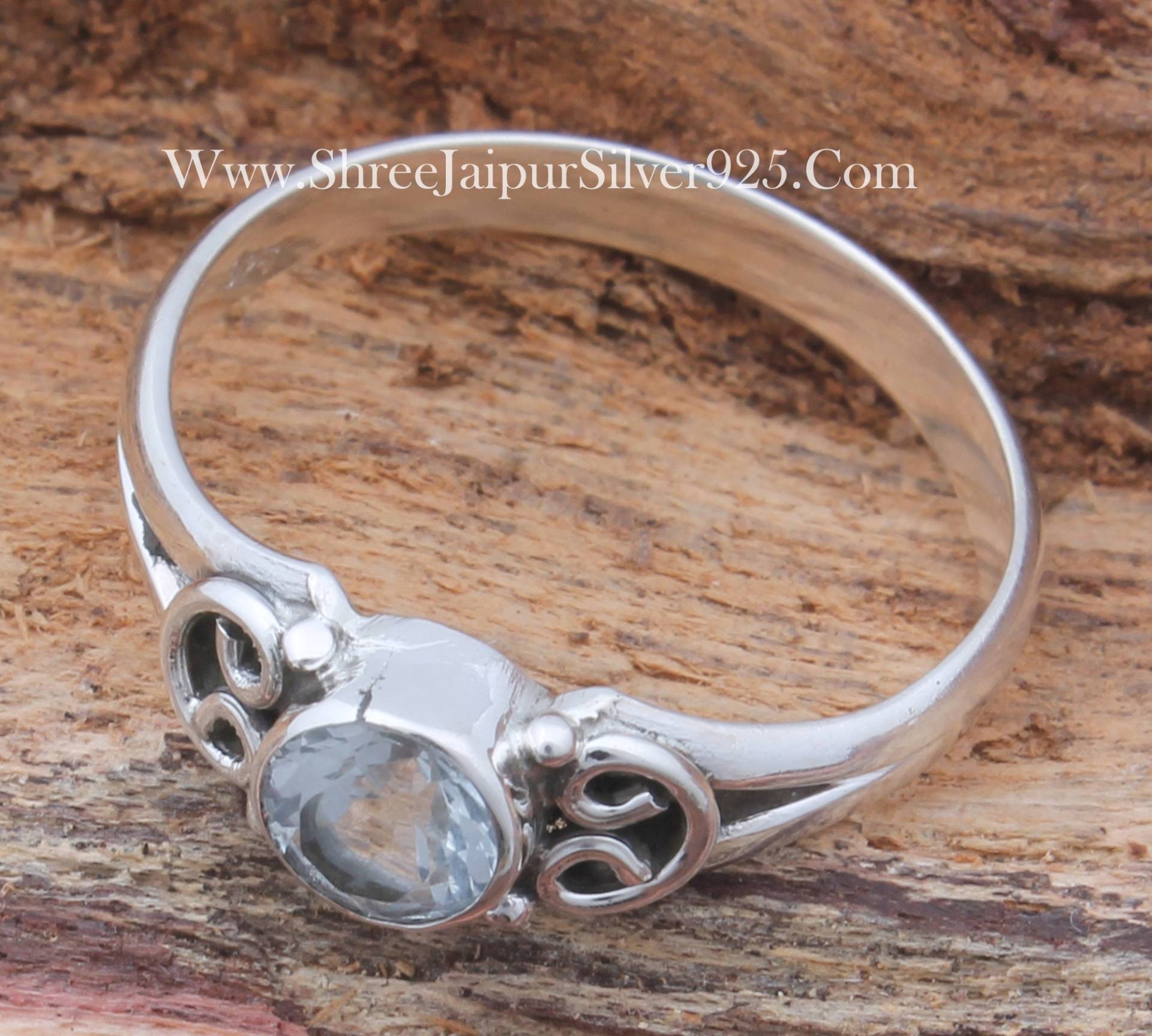 Natürliche Kristall Quarz Massiv 925 Sterling Silber Ring Für Frauen, Handgemachte Runde Geschnittene Edelstein Blume Geschenke Ihren Jahrestag von ShreeJaipurSilver925