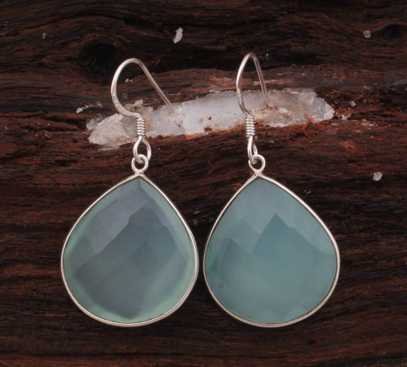 Grüner Onyx Teardrop Ohrring, Sterling Silber Boho Ohrring von ShreeJaipurSilver925