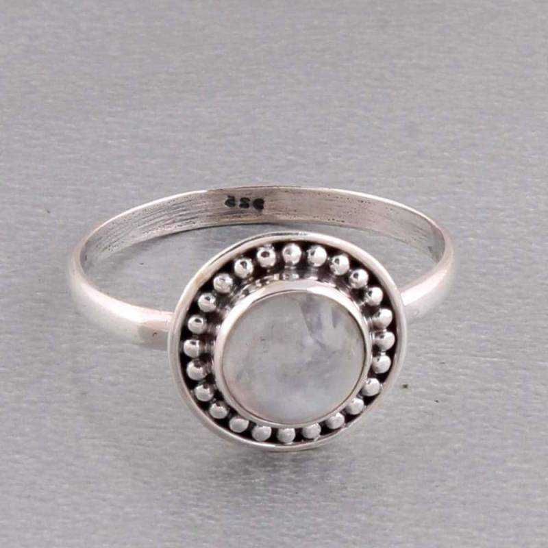 Regenbogen Mondstein Ring Sterling Silber Facettierter Edelstein von ShreeJaipurSilver925