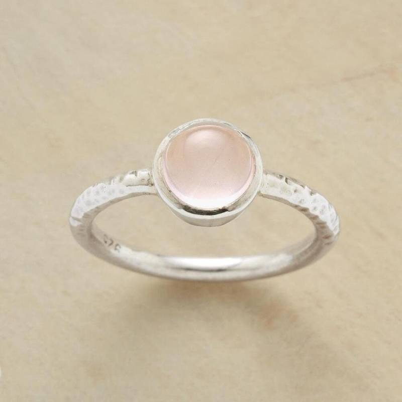 Rosenquarz-Ring Handgefertigte 925Er Silber-Cabochon-Boho-Ring von ShreeJaipurSilver925