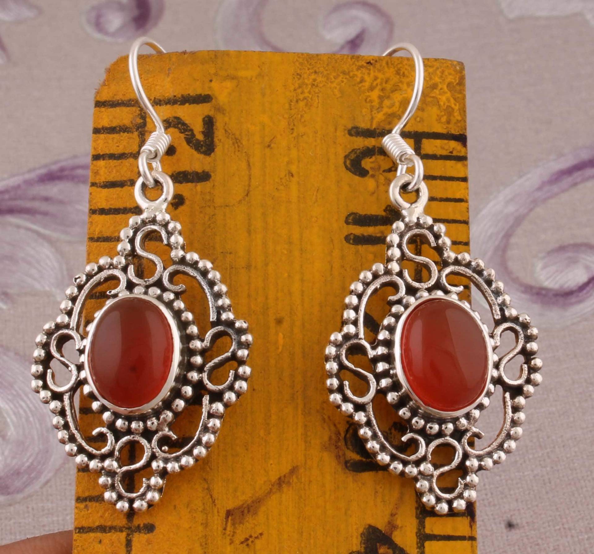 Roter Onyx Sterling Silber Ohrringe Hochzeitsschmuck Geschenk von ShreeJaipurSilver925