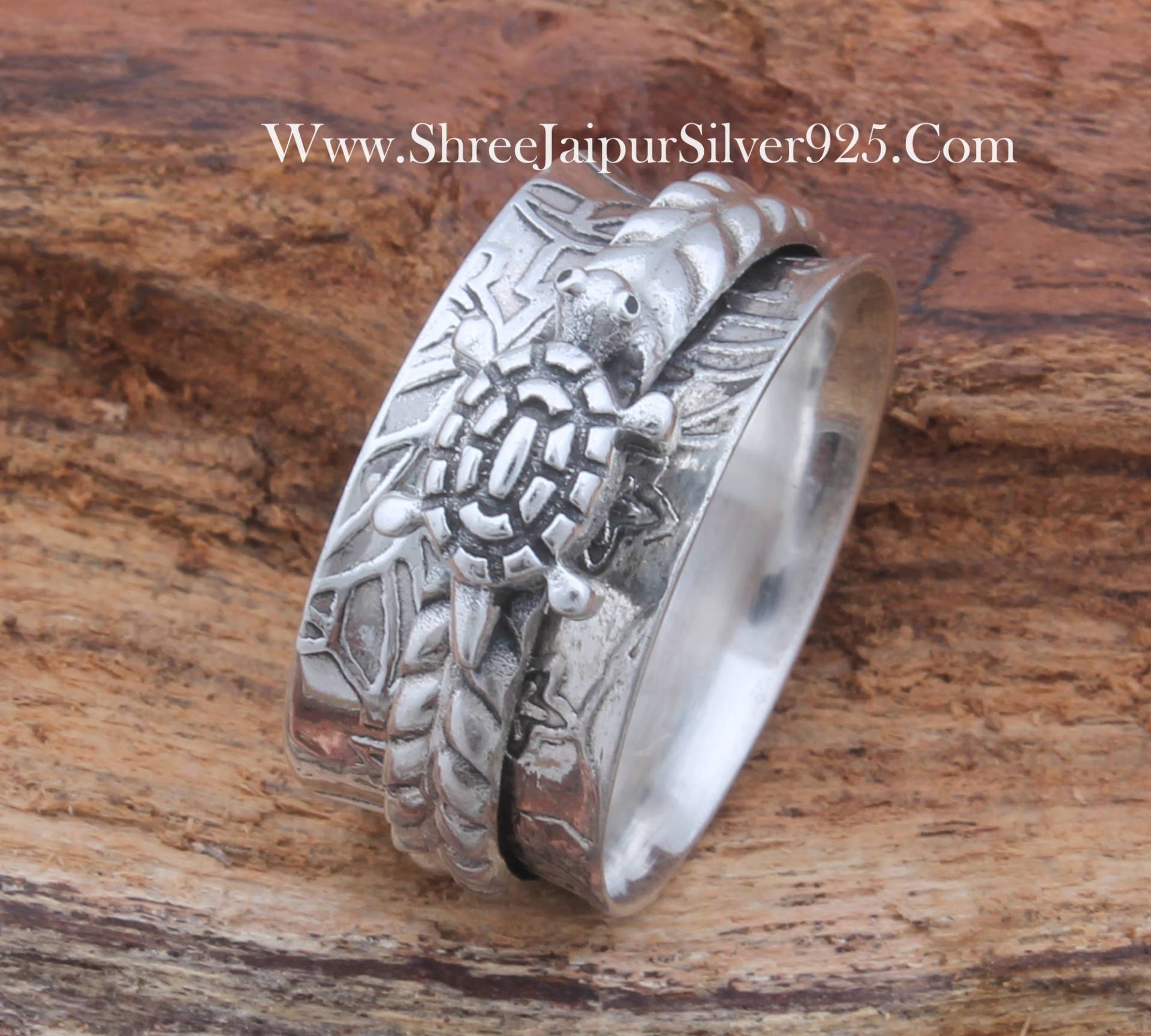 Schildkröte Spinner Ring, 925 Sterling Silber Meditation Antiqued Geschnitzter Bandring, Luck Schmuck Für Frauen Geschenk von ShreeJaipurSilver925