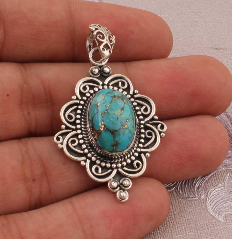 Türkis Sterling Silber Anhänger von ShreeJaipurSilver925