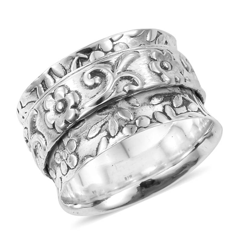 sterling Silber Blumen Spinner Ring Boho Daumen Ring von ShreeJaipurSilver925