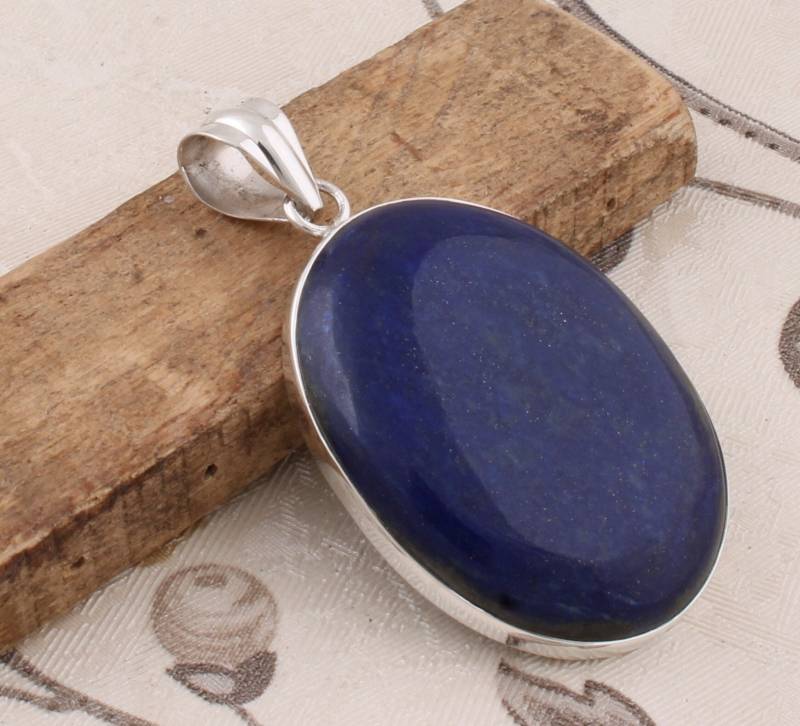sterling Silber Lapis Lazuli Anhänger Boho Edelstein Schmuck von ShreeJaipurSilver925