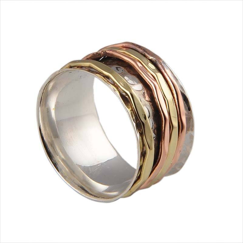 sterling Silber Spinner Ring Große Meditation Band von ShreeJaipurSilver925
