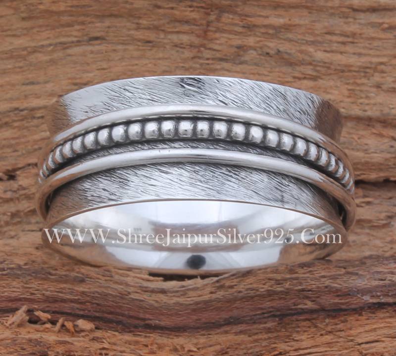 sterling Silber Spinner Ring Handgefertigtes Meditationsband von ShreeJaipurSilver925