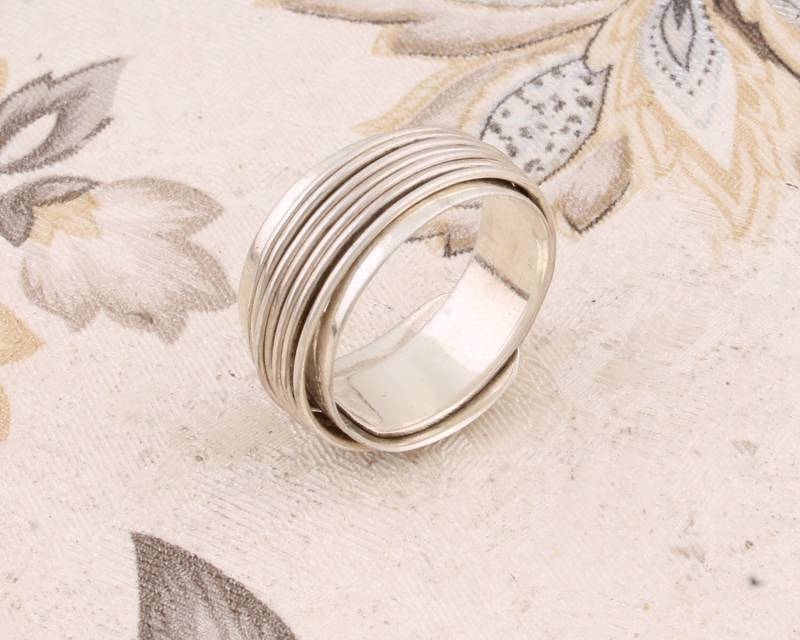 sterling Silber Spinner Ring Meditation Angst Band von ShreeJaipurSilver925