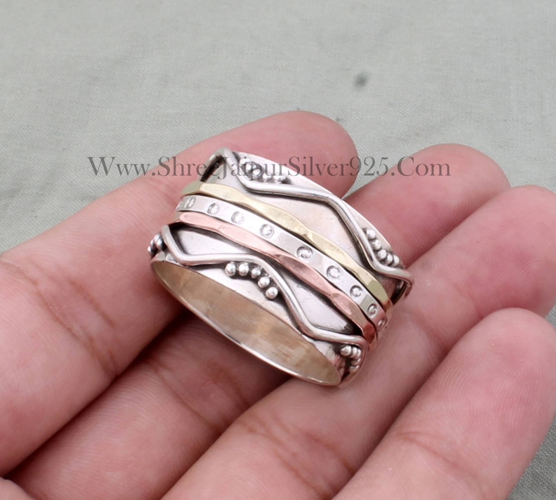 sterling Silber Spinner Ring Meditation Angst Daumen Ring von ShreeJaipurSilver925