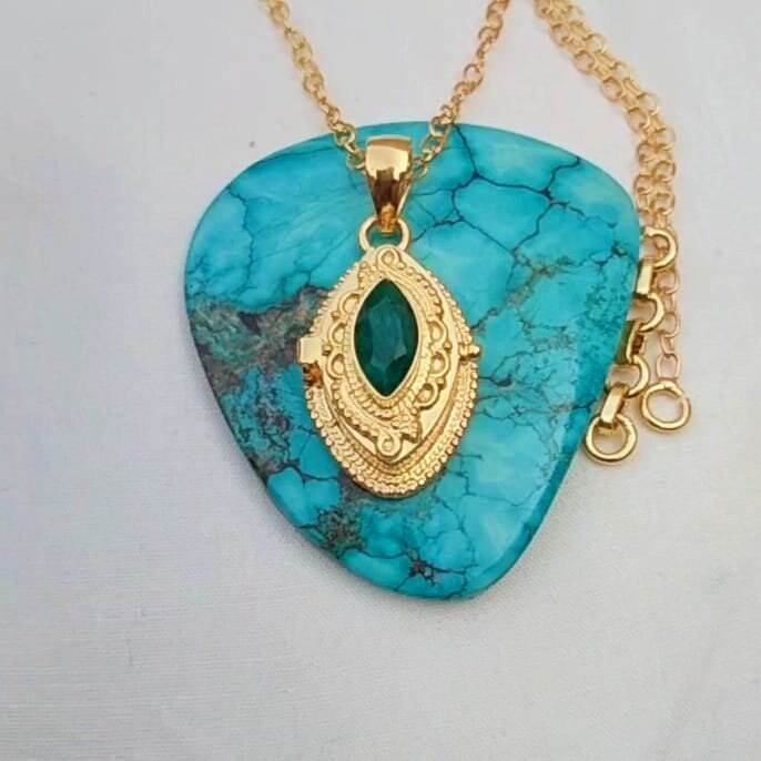 Fach Anhänger, Natürlicher Smaragd Edelstein Box 24Kt Vergoldeten Message Handgemachter Anhänger Mit von ShreeSilverJewellers
