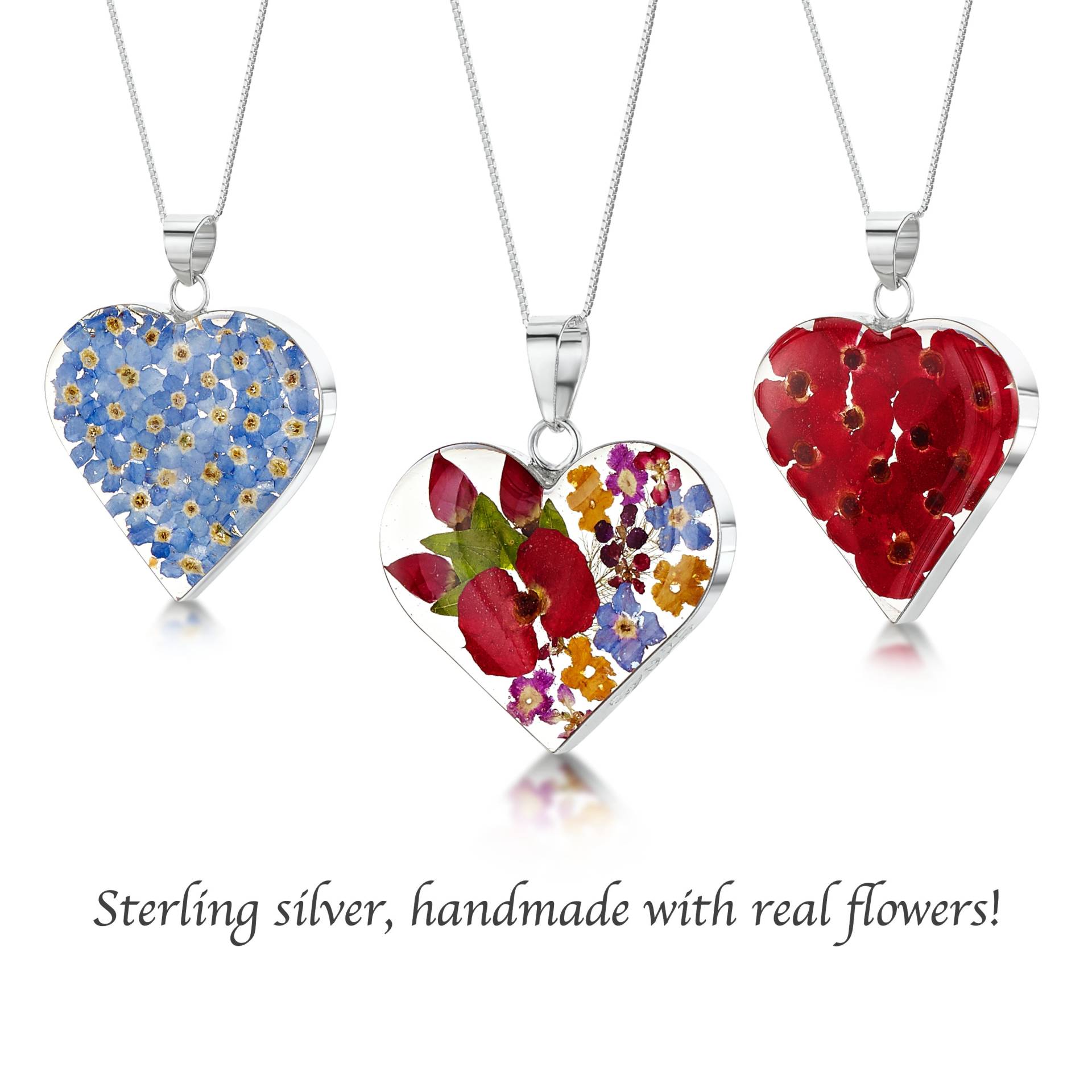 Herz-Halskette Aus Sterlingsilber Mit Echten Blumen Von Shrieking Violet® von ShriekingVioletLtd