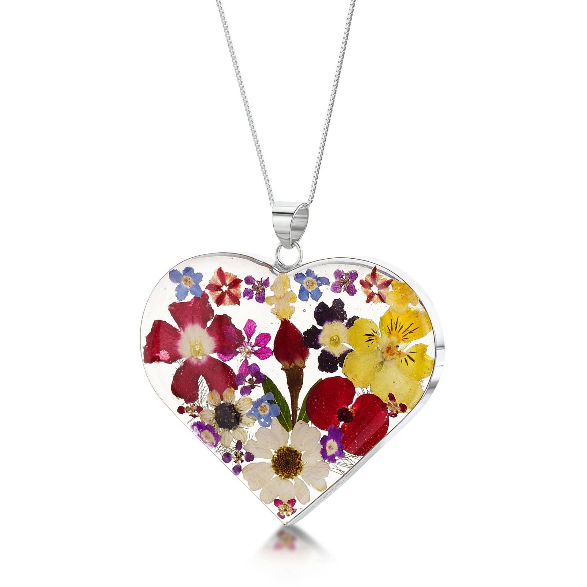 Herzkette Aus Sterlingsilber Mit Echten Blüten Von Shrieking Violet® von ShriekingVioletLtd