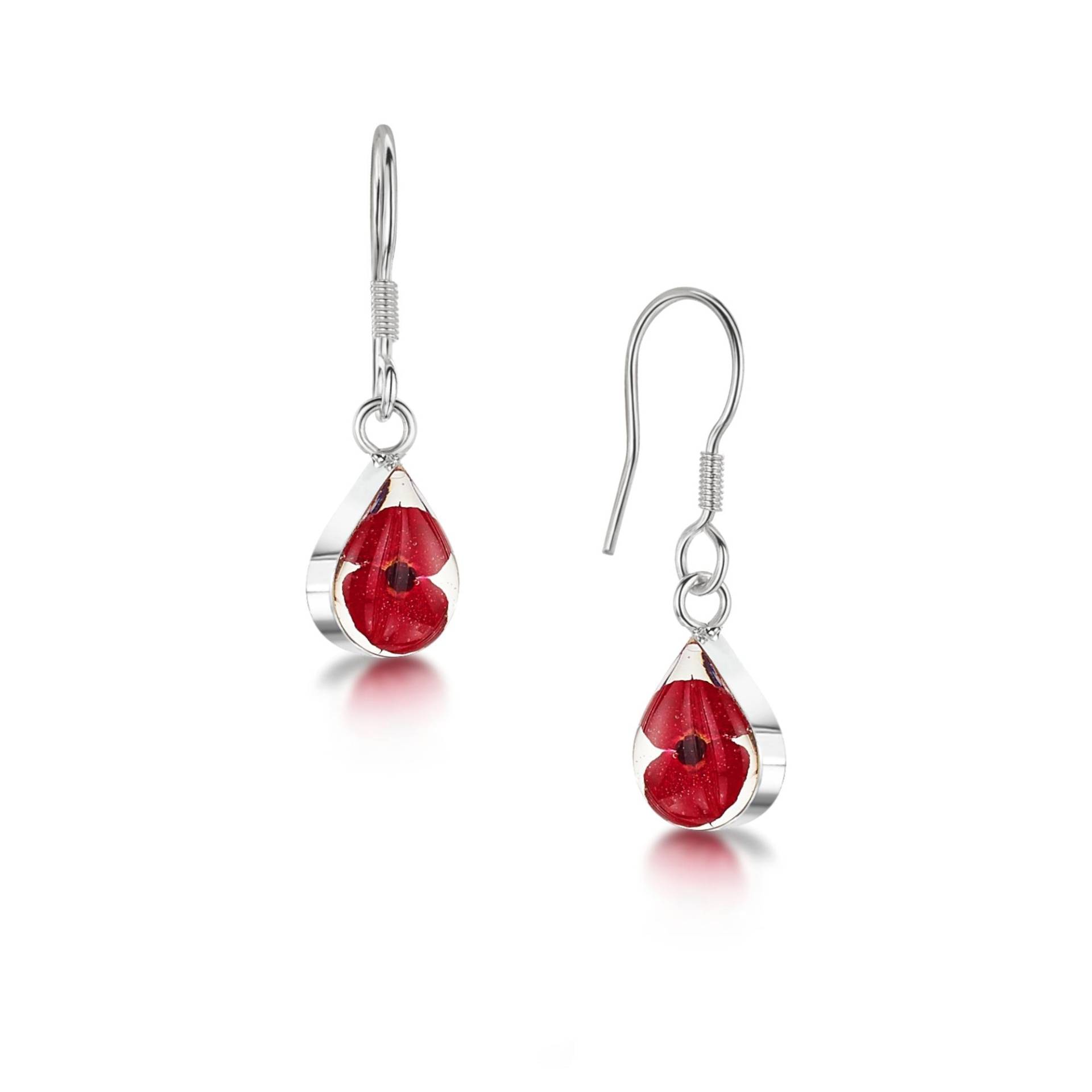 Mohnblume Ohrringe | Aus Sterling Silber in Tropfenform Mit Kleinen Blümchen Mohnblume Ohrringe | Aus Sterling Silber in Tropfenform Mit Kleinen Blümchen von ShriekingVioletLtd