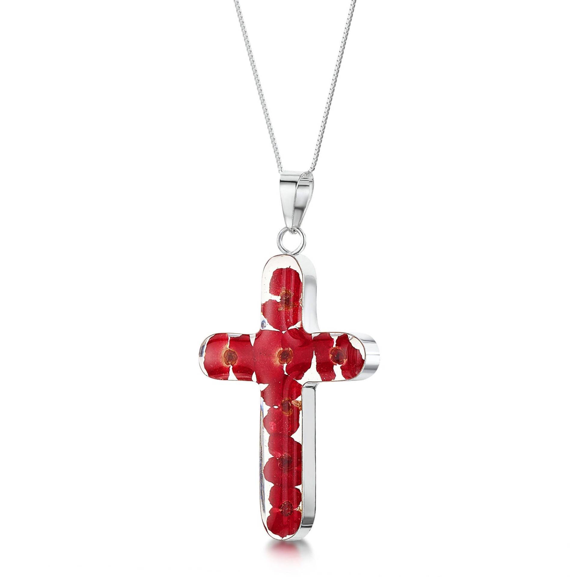 Mohnkreuz Halskette Von Shrieking Violet® | Handgemacht Mit Echten Blumen von ShriekingVioletLtd
