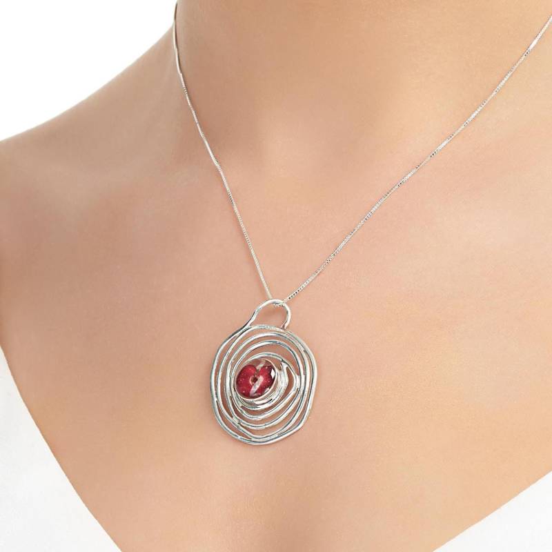 Silber Anhänger Halskette - Mohnblume Spirale Von Shrieking Violet® von ShriekingVioletLtd