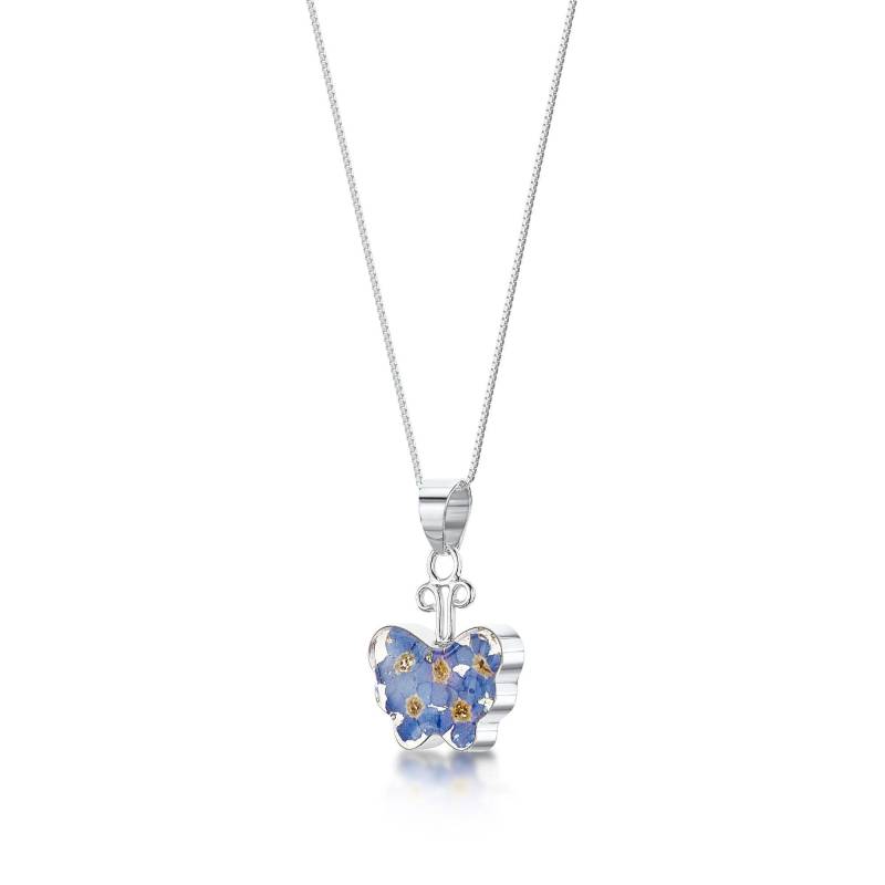 Silber Anhänger Halskette - Vergissmeinnicht Klein Schmetterling Von Shrieking Violet® von ShriekingVioletLtd