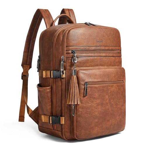 Shrrie Laptop-Rucksack für Frauen,Eleganter Tagesrucksack PU-leder Computer Rucksäcke passt 16" Laptop, wasserdicht Lehrer Krankenschwester Casual Daypack für Weekender Camping Reisen von Shrrie