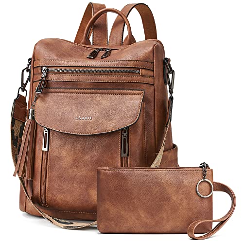Shrrie Rucksack und Geldbörse für Damen, modischer Rucksack aus Leder, Designer-Reiserucksack, wandelbare Schultertasche, (L)12.5 x (W) 5 x (H) 13 inches von Shrrie