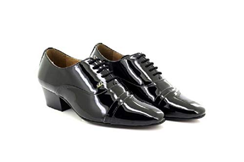 Lucini Herrenschuhe mit Schnürung, Kubanischer Absatz, elegant, formelle Schuhe, Schwarz - schwarzer lack - Größe: 8 UK von ShuCentre