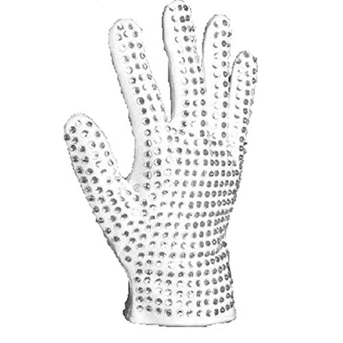 Michael Jackso Glitzer Handschuhe Halloween - Cosplay Handgefertigter Einseitiger Strass glänzende Michael Jackso Billie Jean kostüm Zubehör nicht für Erwachsene Handschuhe (Rechte Hand-Small) von Shuanghao