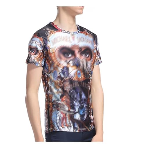 Shuanghao Michael Jacks**Dangerous T-Shirt Top Cosplay Kostüme Dangerous Baumwolle Weiche Lose Bequeme Casual Fashion Halloween Weihnachten Party Dance T-Stücke Shirt Herren Damen Junge Mädchen(L) von Shuanghao