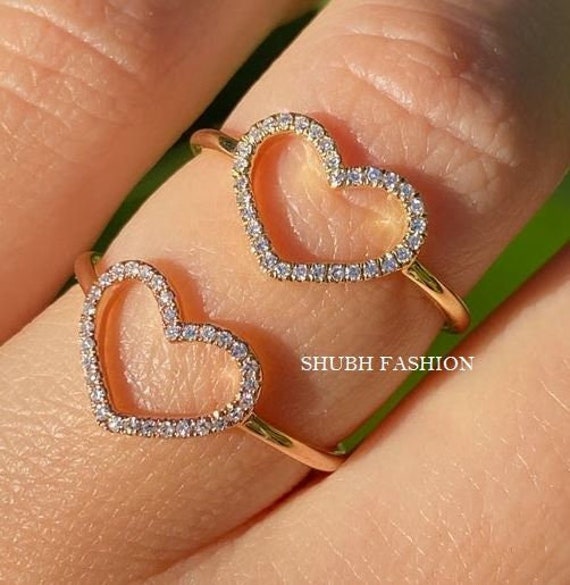 Offenes Herz Diamant Ring Herzform Frauen Offener Liebe Valentine Geschenk My Love von ShubhFashion