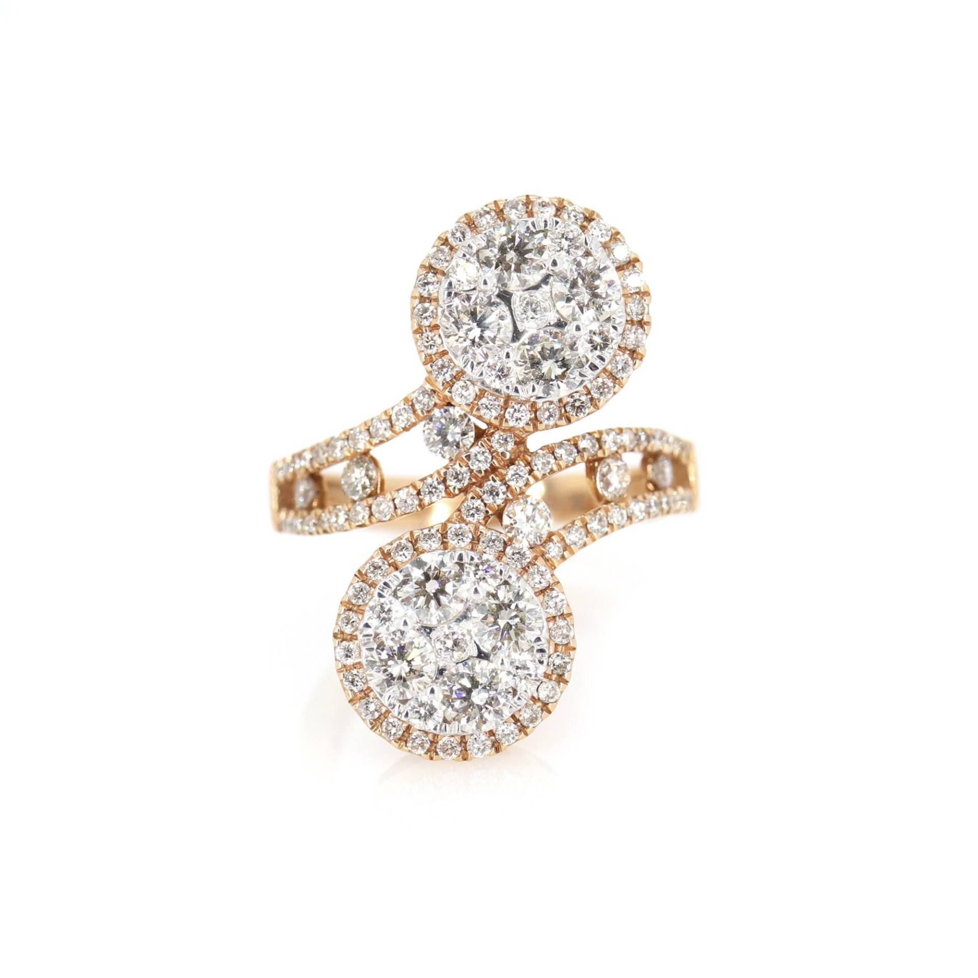 Diamant Goldring, Diamantring Mit 18K Massivgold, Diamantring von Shubhkrishnajewels