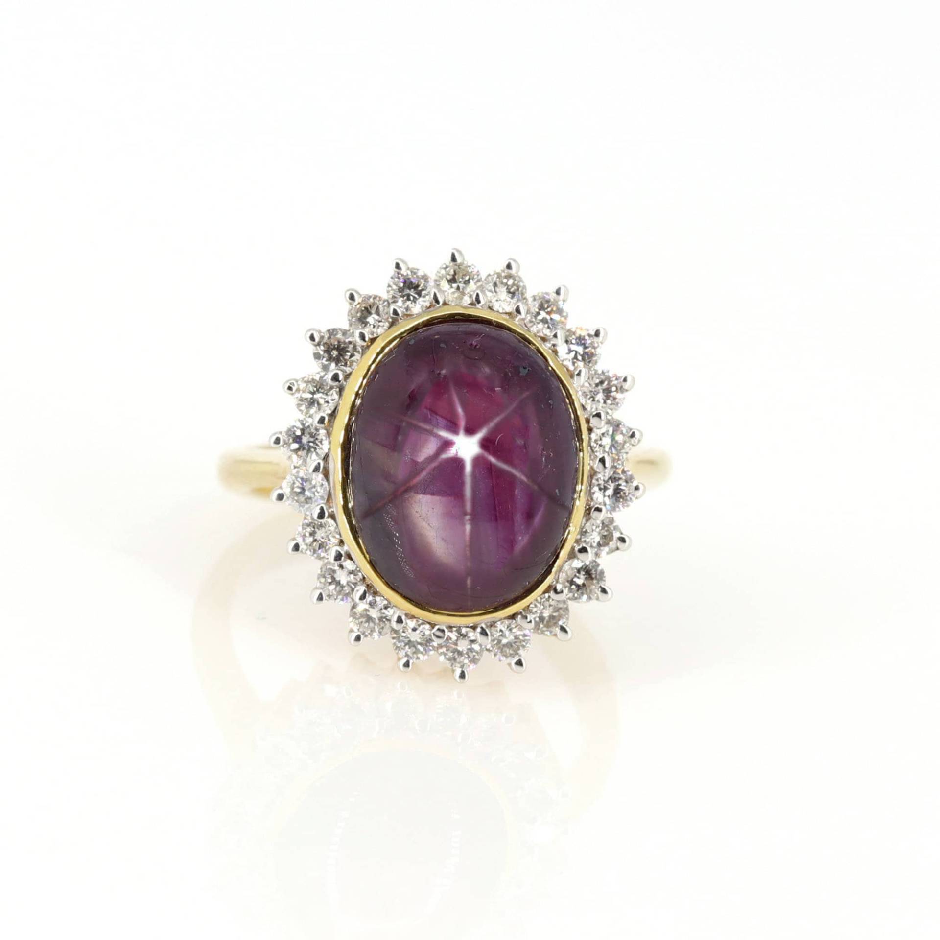 stern Rubin Ring, Echter Karat Cabochon Solitär Juli Geburtsstein, Ehering, Verlobungsring, Geschenk Für Sie von Shubhkrishnajewels