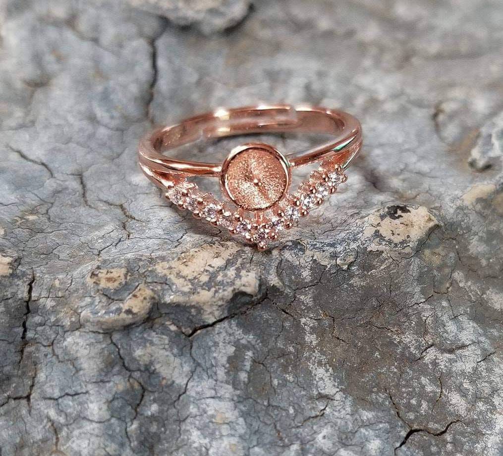 925 Sterling Silber Rose Gold "V" Verstellbare Perle Ringhalterung | Perle Nicht Enthalten" von ShuckingAwesome