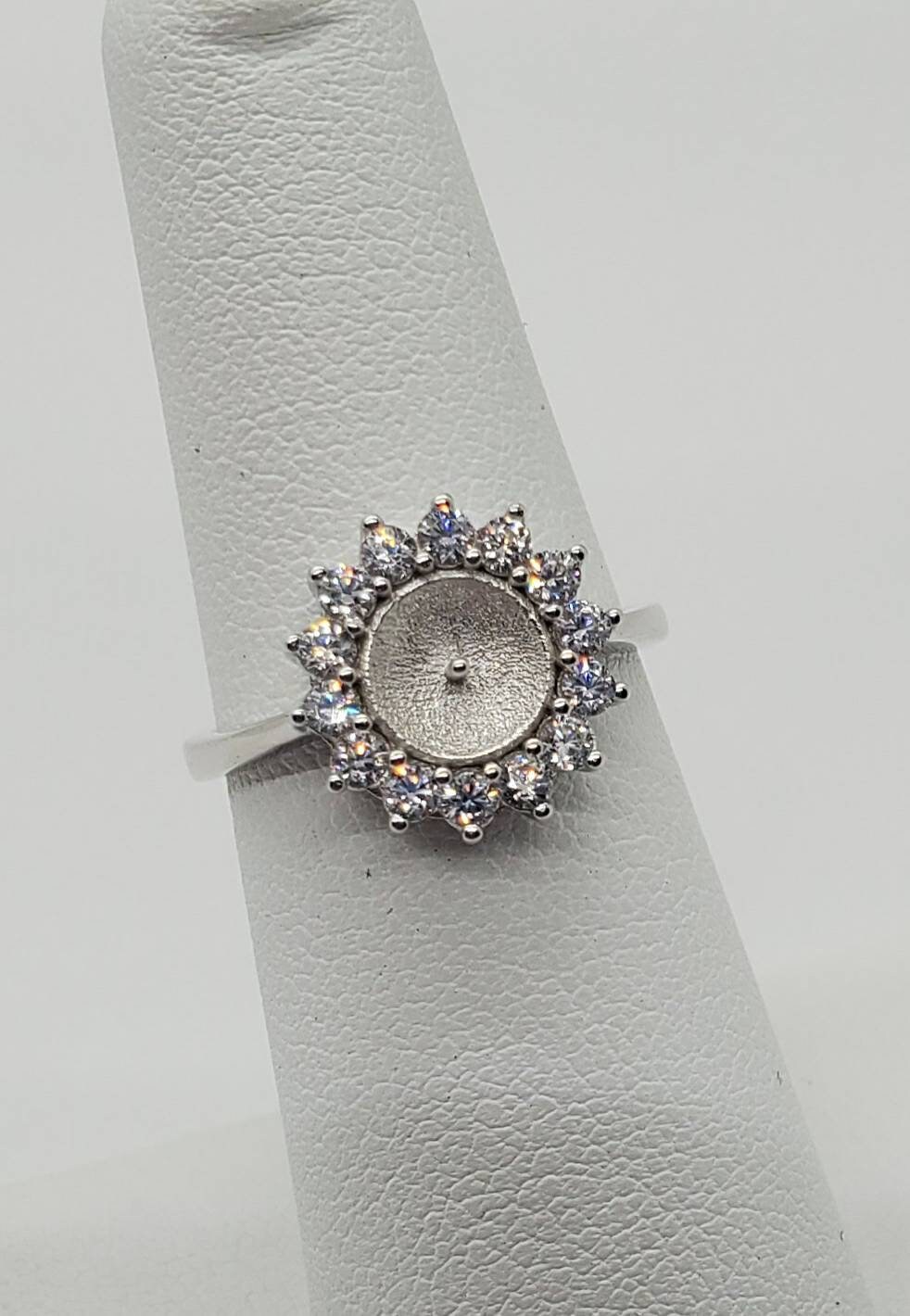 925 Sterling Silber Sonnenblume Perle Ring Fassung - Einstellbar | Perle Nicht Enthalten von ShuckingAwesome