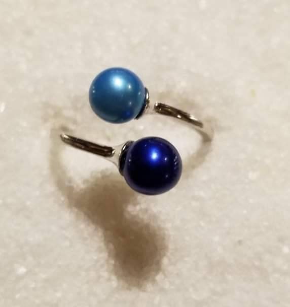 925 Sterling Silber Zierliche Doppelperle Verstellbare Ringhalterung | Perlen Nicht Inklusive von ShuckingAwesome