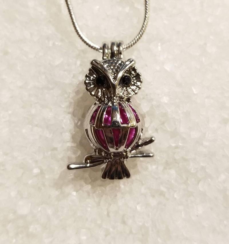 Versilberte Eule Auf Ast Perle Käfig Anhänger Mit 20-Zoll-sterling Silber Schlangenkette | Perlen Nicht Enthalten Versilberte Eule Auf Ast Perle Käfig Anhänger Mit 20-Zoll-sterling Silber Schlangenkette | Perlen Nicht Enthalten von ShuckingAwesome